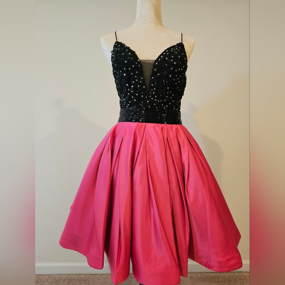 Black and Fuschia Prom Dress